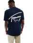 Tommy Jeans signature logo back print t-shirt in navy