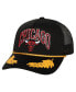 ფოტო #2 პროდუქტის Men's Black Chicago Bulls Hardwood Classics Gold Leaf Mesh Trucker Snapback Hat