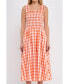 Фото #2 товара Women's Check Print Smocked Dress