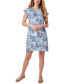 Фото #1 товара Платье-рубашка с принтом и пуговицами по бокам Jones New York Petite