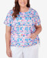 ფოტო #1 პროდუქტის Plus Size Paradise Island Geometric Top with Braided Neckline