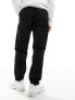 Dr Denim Rush regular fit chino trouser pants with elastic waistband and drawstring in clean black