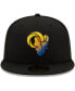 Men's Black Los Angeles Rams Logo Color Dim 59FIFTY Fitted Hat