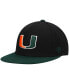 Фото #1 товара Men's Black and Green Miami Hurricanes Team Color Two-Tone Fitted Hat