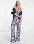 & Other Stories ring detail wide leg jumpsuit in print