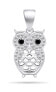 Silver pendant with zircons Owl PT71W