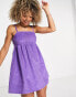 Фото #1 товара COLLUSION cord mini trapeze cami dress in purple co-ord