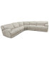 Фото #6 товара Sebaston 5-Pc. Fabric Sectional with 2 Power Motion Recliners, Created for Macy's