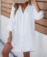 Фото #3 товара Women's V-Neck Button Front Cover-Up Dress