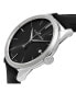 ფოტო #2 პროდუქტის Alexander Watch A911-01, Stainless Steel Case on Black Embossed Genuine Leather Strap