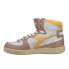 Diadora Mi Basket Used High Top Mens Brown, White Sneakers Casual Shoes 158569-
