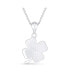 ფოტო #2 პროდუქტის Celtic Saint Patrick's Irish Good Luck Sparkling Green Crystal Clover Shamrock Dangle Pendant Charm Necklace For Women s .925 Sterling Silver