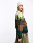 Фото #4 товара Urban Revivo oversized striped dad jumper in green multi