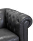 Фото #12 товара CLOSEOUT! Ciarah Chesterfield Leather Chair, Created for Macy's