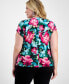 Фото #4 товара Plus Size Gathered-Waist Top, Created for Macy's