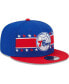 ფოტო #3 პროდუქტის Men's Royal Philadelphia 76ers Banded Stars 9FIFTY Snapback Hat