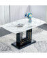 Luxurious 63" Faux Marble Dining Table with U-Shape MDF Base