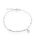 Фото #1 товара Sterling Silver Beads with Heart Charm Anklet