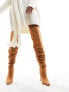Фото #2 товара ASOS DESIGN Kingdom heeled ruched over the knee boots in tan