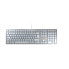 Cherry KC 6000 SLIM Corded Keyboard - Silver/White - USB (QWERTY - UK) - Full-size (100%) - Wired - USB - QWERTY - Silver