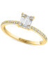 Фото #5 товара EFFY® Diamond Baguette Cluster Bridal Set (3/8 ct. t.w.) in 14k White or Yellow Gold