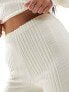 Missyempire ribbed wide leg trousers co-ord in cream