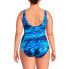 Фото #5 товара Plus Size Chlorine Resistant High Leg Soft Cup Tugless Sporty One Piece Swimsuit