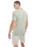 Abercrombie & Fitch open collar linen polo in light green