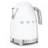 SMEG electric kettle KLF04WHEU (White) - 1.7 L - 2400 W - White - Plastic - Stainless steel - Adjustable thermostat - Water level indicator