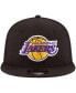Фото #3 товара Men's Black Los Angeles Lakers Official Team Color 9FIFTY Adjustable Snapback Hat