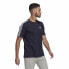 Men’s Short Sleeve T-Shirt Essentials 3 bandas Adidas Legend Ink Blue Dark blue