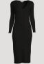 Vince 301580 Women's V Neck Ribbed Dress Black Size XS