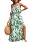 Фото #1 товара Women's Palm Leaf Tie Waist Maxi Tube Beach Dress