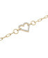 ფოტო #3 პროდუქტის Diamond Heart Paperclip Link Bracelet (1/2 ct. t.w.) in 14k Gold, Created for Macy's