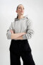 Фото #1 товара Kapüşonlu Basic Crop Sweatshirt