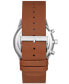 ფოტო #3 პროდუქტის Men's Hoist Chronograph Brown Leather Watch 42mm