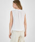 ფოტო #2 პროდუქტის Women's Sleeveless Double-Crepe Gauze Crop Top