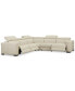 Фото #6 товара Nevio 5-pc Leather "L" Sectional with 3 Power Recliners, Created for Macy's