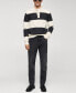 Фото #3 товара Men's Ribbed Striped Knitted Polo Shirt