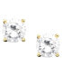 ფოტო #2 პროდუქტის 18k Gold over Sterling Silver Cubic Zirconia Stud Earrings (1 ct. t.w.)