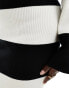 4th & Reckless Plus exclusive knitted maxi skirt co-ord in black and white stripe