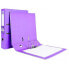 LIDERPAPEL Lever arch file PVC lined document folio with rado spine 75 mm lilac metal compressor