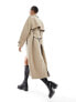 Фото #3 товара Vero Moda Tall longline belted trench coat in stone