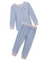 Фото #1 товара Пижама Tahari Striped Girls Long Sleeve Split Neck and Jogger