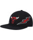 Men's Black Chicago Bulls Hardwood Classics Soul Double Trouble Lightning Snapback Hat