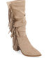 ფოტო #1 პროდუქტის Women's Hartly Extra Wide Calf Western Fringe Boots