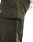 ONLY & SONS linen mix tapered fit cargo in khaki