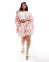 ASOS DESIGN Curve relaxed shirt in red deckchair stripe