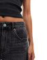 AllSaints Astrid fray hem denim shorts in washed black