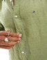 Фото #4 товара Tommy Hilfiger pigment dyed solid regular fit shirt in olive green